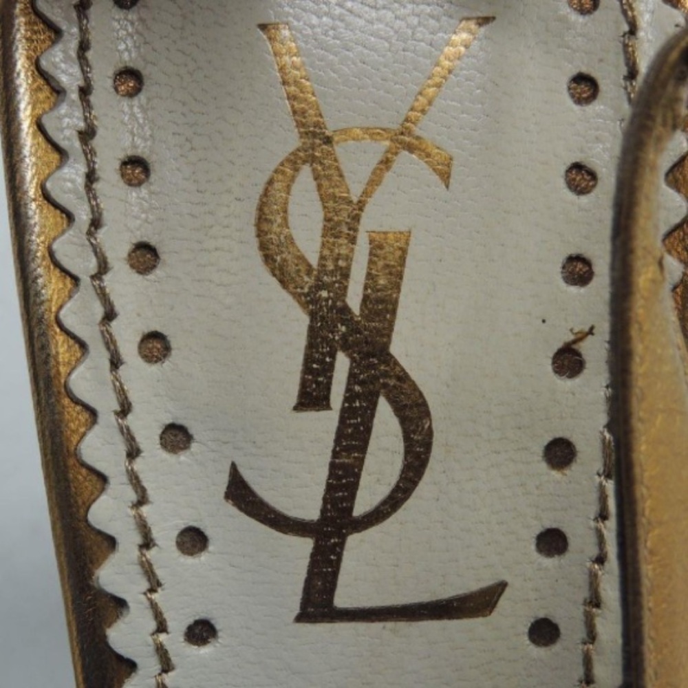 YSL Vintage Gold Slingback - Picture 7 of 11
